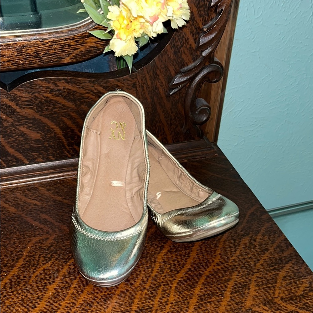 New York & Company Gold Loafers Flats